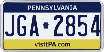 PA license plate JGA2854