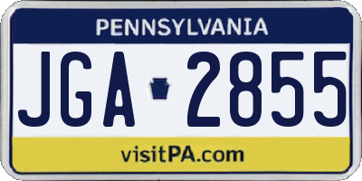 PA license plate JGA2855