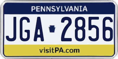 PA license plate JGA2856