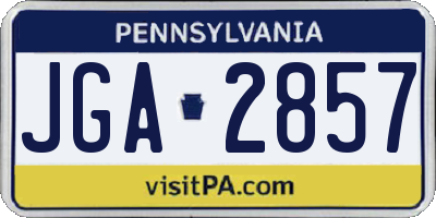 PA license plate JGA2857