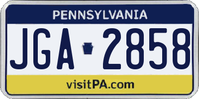 PA license plate JGA2858