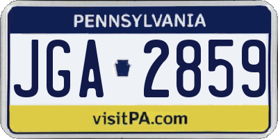 PA license plate JGA2859