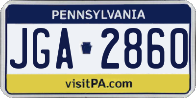 PA license plate JGA2860
