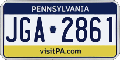 PA license plate JGA2861