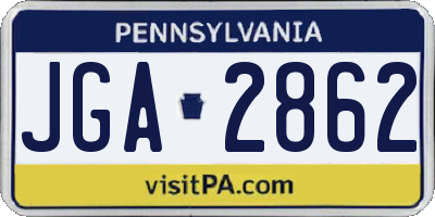 PA license plate JGA2862