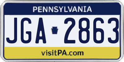 PA license plate JGA2863