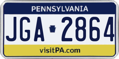 PA license plate JGA2864