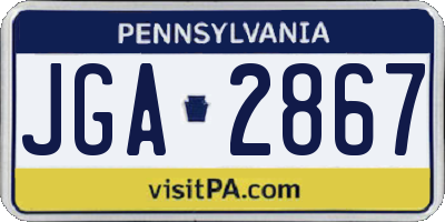 PA license plate JGA2867