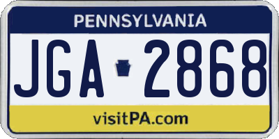 PA license plate JGA2868