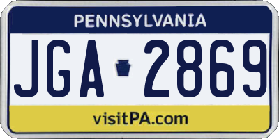 PA license plate JGA2869