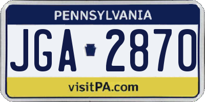 PA license plate JGA2870