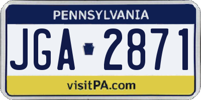 PA license plate JGA2871