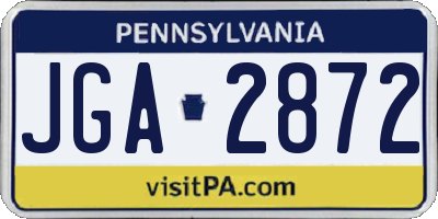 PA license plate JGA2872