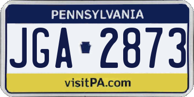 PA license plate JGA2873