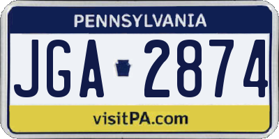 PA license plate JGA2874