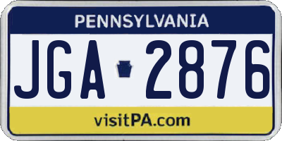 PA license plate JGA2876