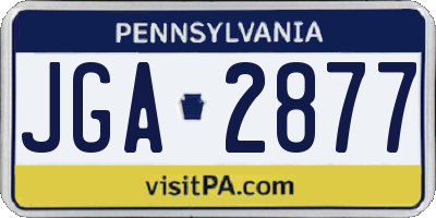 PA license plate JGA2877