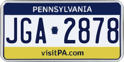 PA license plate JGA2878