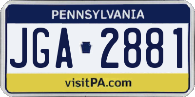 PA license plate JGA2881