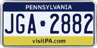 PA license plate JGA2882