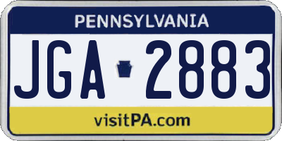 PA license plate JGA2883