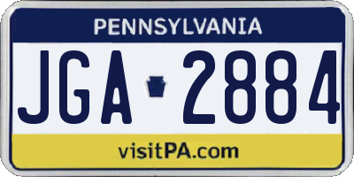 PA license plate JGA2884