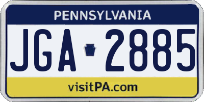PA license plate JGA2885