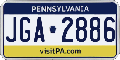 PA license plate JGA2886