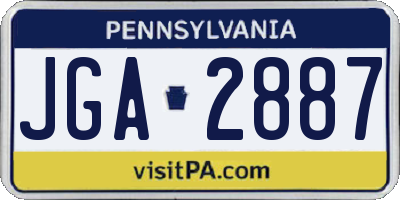 PA license plate JGA2887