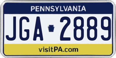 PA license plate JGA2889
