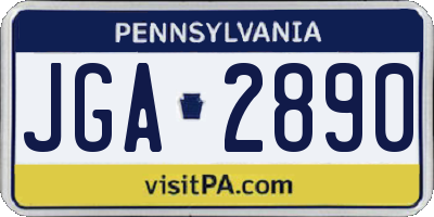 PA license plate JGA2890