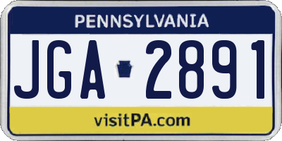PA license plate JGA2891