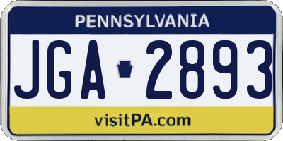 PA license plate JGA2893