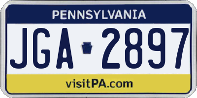 PA license plate JGA2897