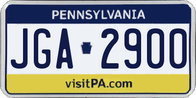 PA license plate JGA2900