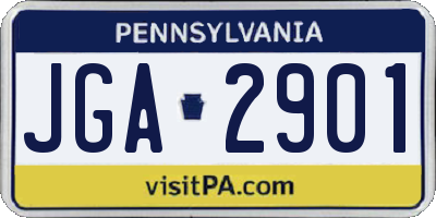 PA license plate JGA2901