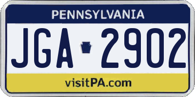 PA license plate JGA2902