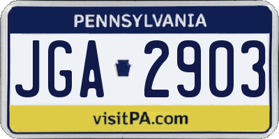 PA license plate JGA2903