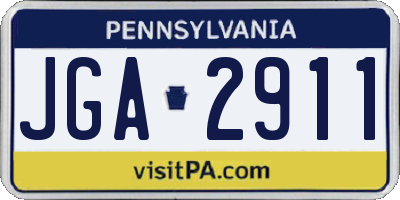 PA license plate JGA2911