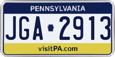 PA license plate JGA2913