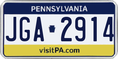 PA license plate JGA2914