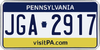 PA license plate JGA2917