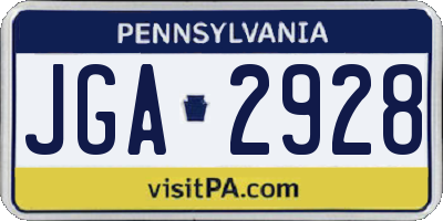 PA license plate JGA2928