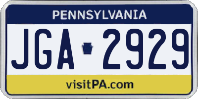 PA license plate JGA2929