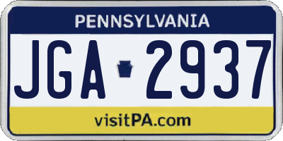PA license plate JGA2937