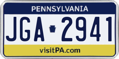 PA license plate JGA2941