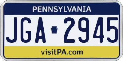 PA license plate JGA2945
