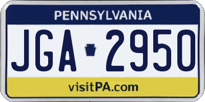 PA license plate JGA2950