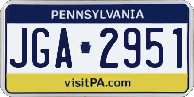 PA license plate JGA2951