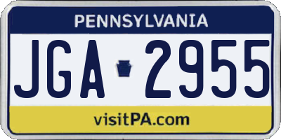 PA license plate JGA2955